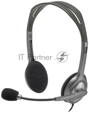 Гарнитура Logitech H110 серебристый, проводная, 3.5 мм