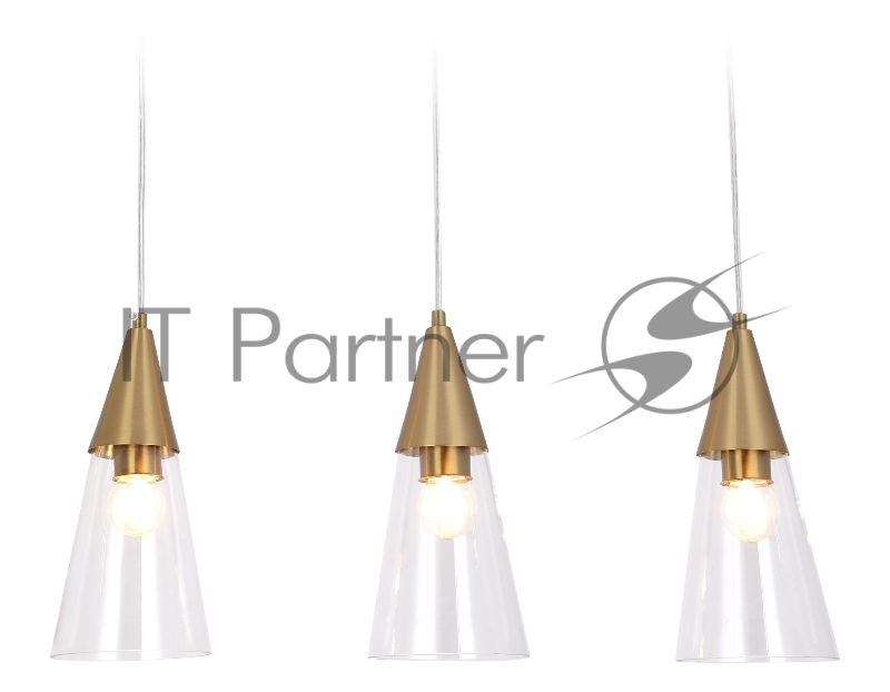 Светильник подвесной TR3669/3 BS/CL латунь/прозрачный E14/3 max 40W 590*120*850