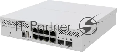 Коммутатор MikroTik CRS310-8G+2S+IN, 8×2.5 Гбит/с + 2×10 Гбит/с SFP+, управляемый