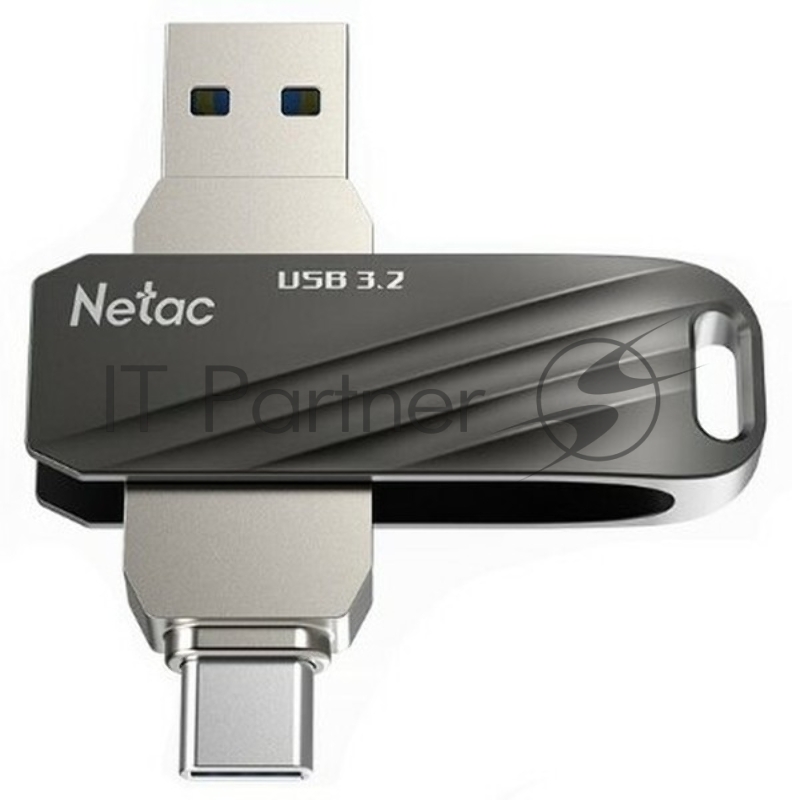 Флешка USB Netac US11 черный 64Gb USB Type-A + USB Type-C, metal/plastic case