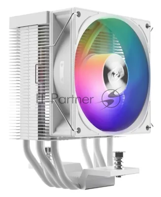 Кулер PCCooler R400 ARGb белый 92мм алюминий+медь 2200rpm 30db 4-pin 180W 133мм