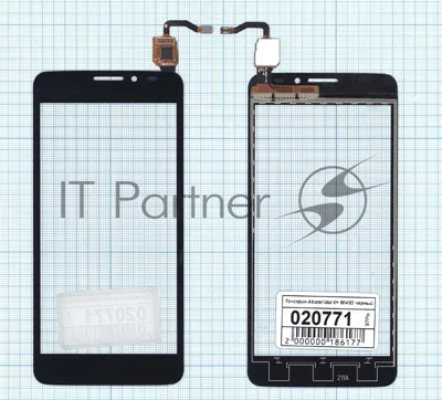 Сенсорное стекло (тачскрин) для Alcatel One Touch Idol X+ 6043D черное