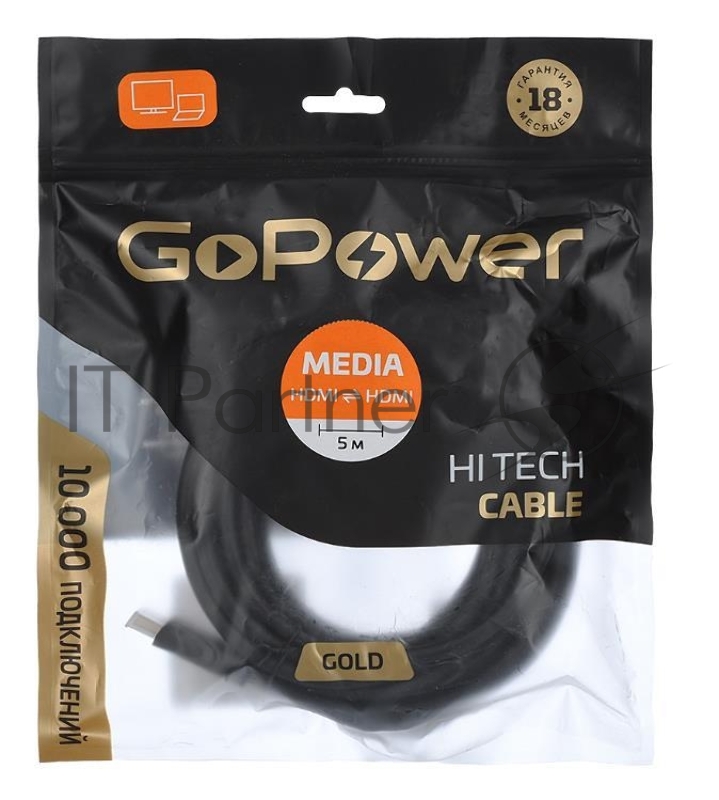 Кабель GoPower HDMI (M)-HDMI (M) 5.0M 00-00027310 черный