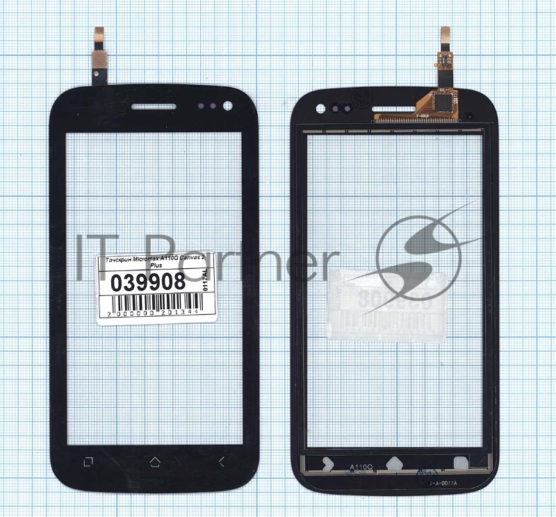 Сенсорное стекло (тачскрин) для Micromax A110Q Canvas 2 Plus черное
