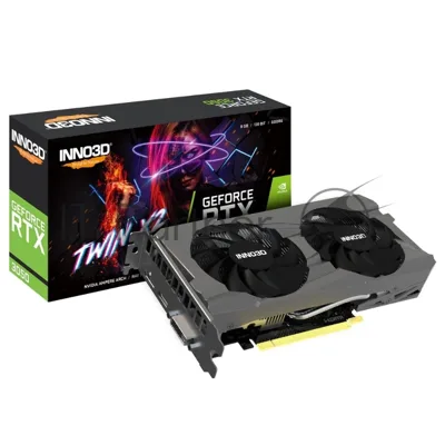 Видеокарта INNO3D GeForce RTX 3050 TWIN X2, 8 GB GDDR6, 128 bit, DVI-D, DisplayPort, HDMI, GPU 1552 MHz