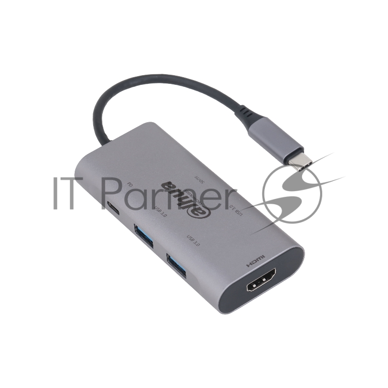 USB-концентратор Dahua TC37, USB Type-C, USB 3.0 + HDMI + SD/TF + PD Docking Station, USB