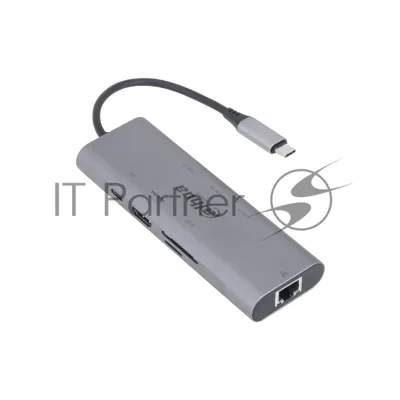 USB-концентратор Dahua TC38, USB Type-C, USB 3.0 + HDMI + RJ45 + SD/TF + PD Docking Station, USB