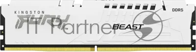 Оперативная память Kingston Fury Beast, DDR5, 32Gb (1x32Gb), 5600MHz, CL36, DIMM, с радиаторами, белый