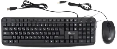 Комплект клавиатура+мышь Oklick S603 проводной, USB, 1200 DPI, чёрный
