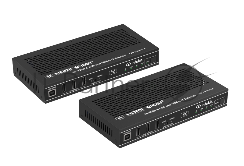 Удлинитель сигнала HDMI, USB Infobit iTrans E90U8K разрешение 8К/30, USB 2.0 до 90 метров, eARC