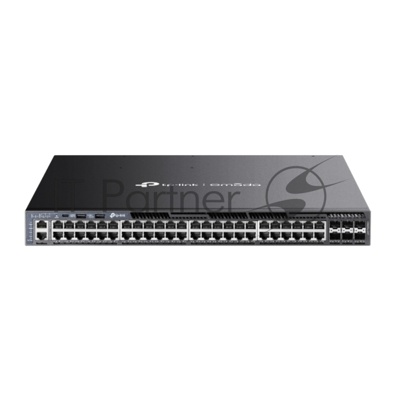 Стекируемый управляемый коммутатор TP-Link SG6654XHP 3го уровня Omada с 48 гигабитными портами PoE+ и 6 портами SFP+