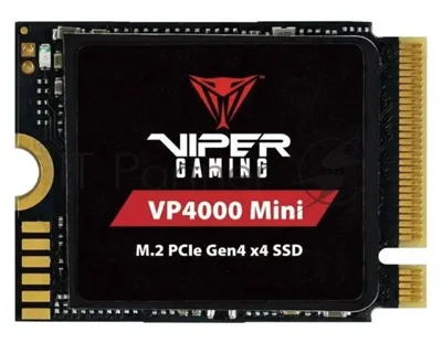 Накопитель SSD Patriot VP4000 Mini, 1Tb, PCIe 4.0 x4, M.2 2230, NVMe, R/W 5000/3500, с радиатором