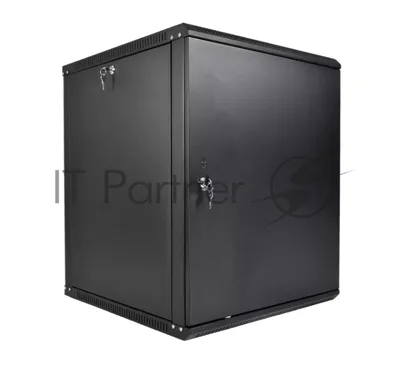 Шкаф телекоммуникационный настенный разборный ЦМО ЭКОНОМ 12U (600 x 350) дверь металл, черный (ШРН-Э-12.350.1-9005)