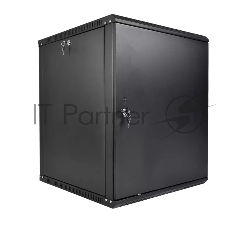 Шкаф телекоммуникационный настенный разборный ЦМО ЭКОНОМ 12U (600 x 520) дверь металл, черный (ШРН-Э-12.500.1-9005)