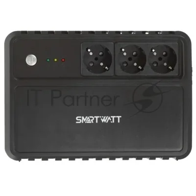 Источник бесперебойного питания SMARTWATT UPS SAFE 1000 черный, 1000/600 ВА/Вт, линейно-интерактивный, напольный, LED индикация, Shuko CEE7/4 - 3 шт.
