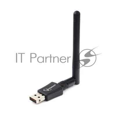 Сетевой адаптер Wi-Fi+Bluetooth Gembird WNP-UA-019, двухдиапазонный с антенной, 600Мбит, USB, 802.11b/a/g/n/a