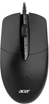 Мышь проводная Acer OMW300 черный, 1200 dpi, USB, кнопки - 3