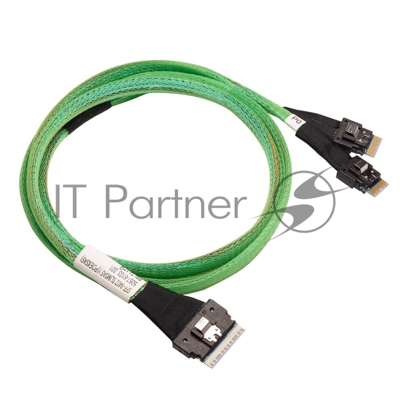 Кабель ACD-60004-ZC Slimline SASx8 (SFF8654) -to- 2 Slimline SASx4 (SFF8654)+ SFF9402, 1M, (аналог Broadcom 05-60004-00) 100