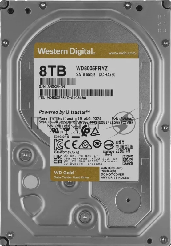 Жесткий диск WD SATA-III 8Tb Desktop Gold 512E (7200rpm) 256Mb 3.5"