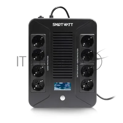 Источник бесперебойного питания SMARTWATT UPS SAFE PRO LCD 600 Line-interactive 600VA/360W Brick (Euro x8, USB, RJ11/RJ45 protection, LCD, 275x210x9