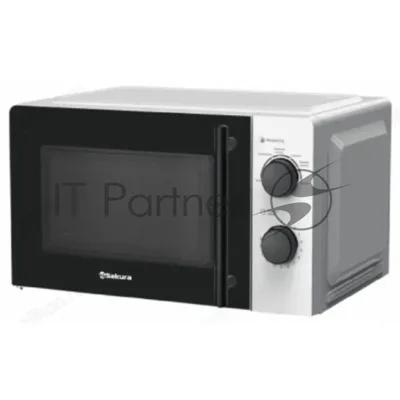 Микроволновая печь Sakura SA-7050W белый, 20 л, 700 Вт, переключатели - поворотный механизм