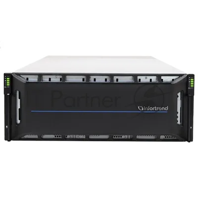 Сетевой накопитель Infortrend CS 2060D-J 4U/60bay, scale-out NAS, dual nodes subsystem including 2x4 Core CPU, 128Gb (8x16Gb), 8x10GbE(SFP+), 4x12Gb/s SAS EXP. Ports, 2x(PSU+FAN), 2x(SuperCap.+flash), 60 x 3.5"; drive trays and rackmount kit, scale out to 144 nodes (w/o 2.5";)