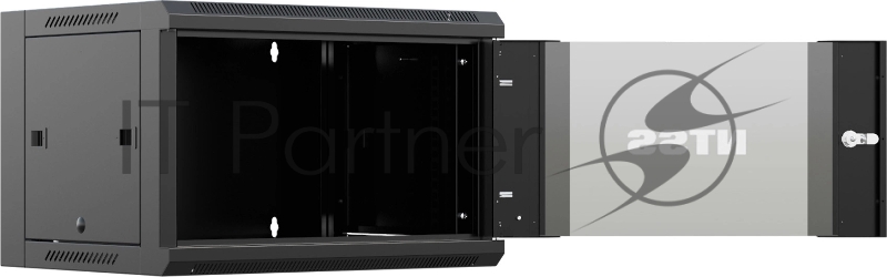 Шкаф коммутационный NTSS NTSS-W9U6045GS-BL настенный 9U 570x450мм пер.дв.стекл 60кг черный 350мм 20.1кг 220град. 370мм IP20 сталь