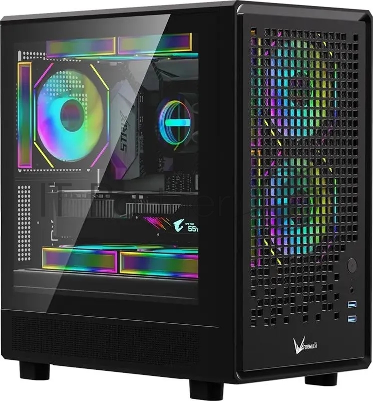Компьютерный корпус Aerocool/Formula Air Mesh G2 черный без БП mATX 3x120мм 2xUSB 3.0 audio