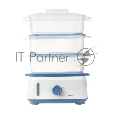 Пароварка Centek CT-1462 белый, 9 л, ярусы - 3, 1050 Вт, механическое