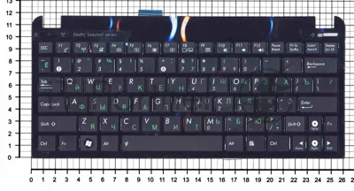 Клавиатура для ноутбука Asus Eee PC 1015 черная с рамкой