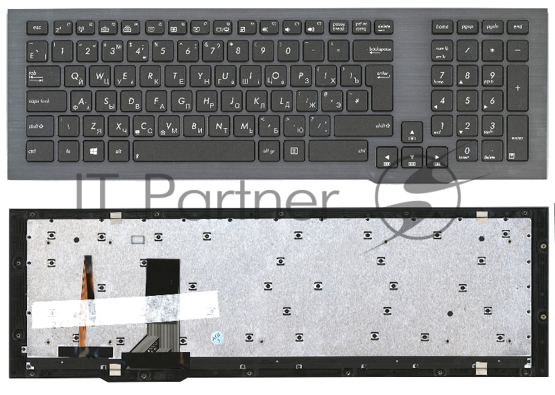 Клавиатура для ноутбука Asus G75V G75VW черная с рамкой и подсветкой