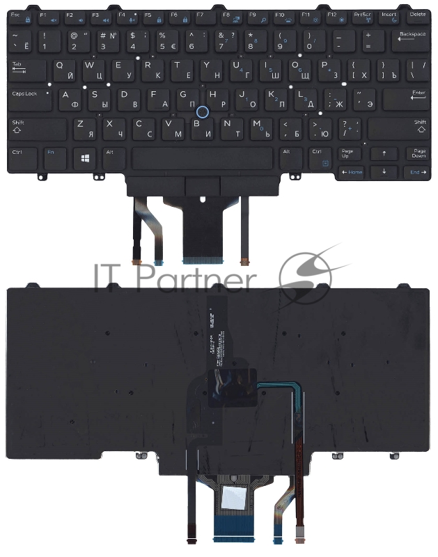 Клавиатура для ноутбука Dell Latitude E5470 E7470 черная с подсветкой и указателем
