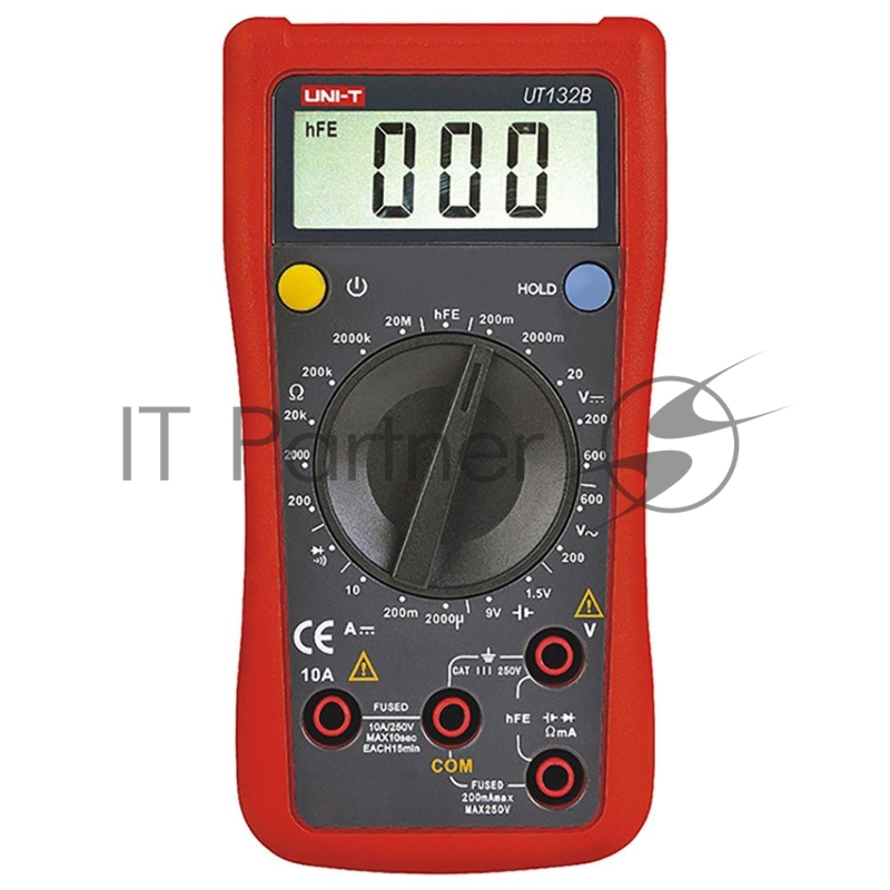 Цифровой мультиметр UNI-T UT132B Напряжение постоянного/переменного тока (600 В); постоянный ток (10А); Сопротивление (20 МОм); Тест батареи