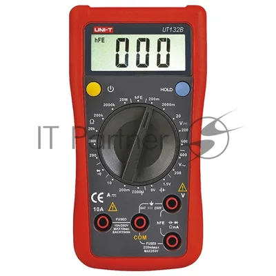 Цифровой мультиметр UNI-T UT132B Напряжение постоянного/переменного тока (600 В); постоянный ток (10А); Сопротивление (20 МОм); Тест батареи