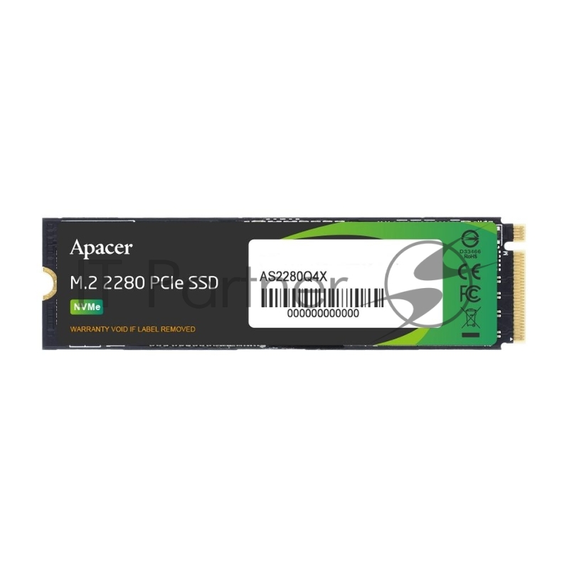 Накопитель SSD Apacer 2Tb, PCIe 4.0 x4, M.2 2280, NVMe, R/W 5000/4400, с радиатором