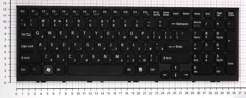 Клавиатура для ноутбука Sony Vaio VPCEL VPC-EL черная с черной рамкой