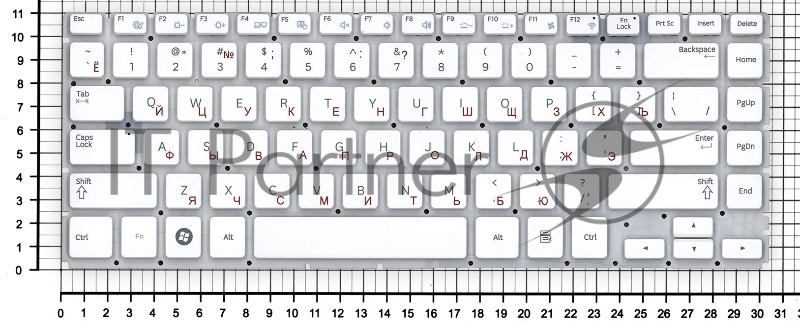 Клавиатура для ноутбука Samsung Q470, белый