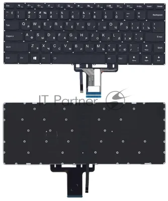 Клавиатура для ноутбука Lenovo Yoga 510-14ISK, черная с подсветкой