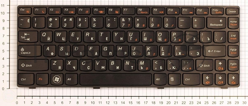 Клавиатура для ноутбука Lenovo Ideapad B470 V470 черная с рамкой