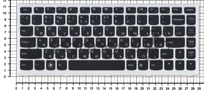 Клавиатура для ноутбука Lenovo IdeaPad U310 черная с серой рамкой