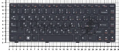Клавиатура для ноутбука Lenovo IdeaPad Y480 черная с подсветкой