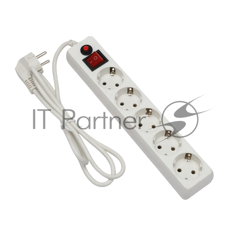 Сетевой фильтр Гарнизон ECL-5-W-1.4, 5 р, 10А, 1.4 м, ур.защиты 4, белый, пакет