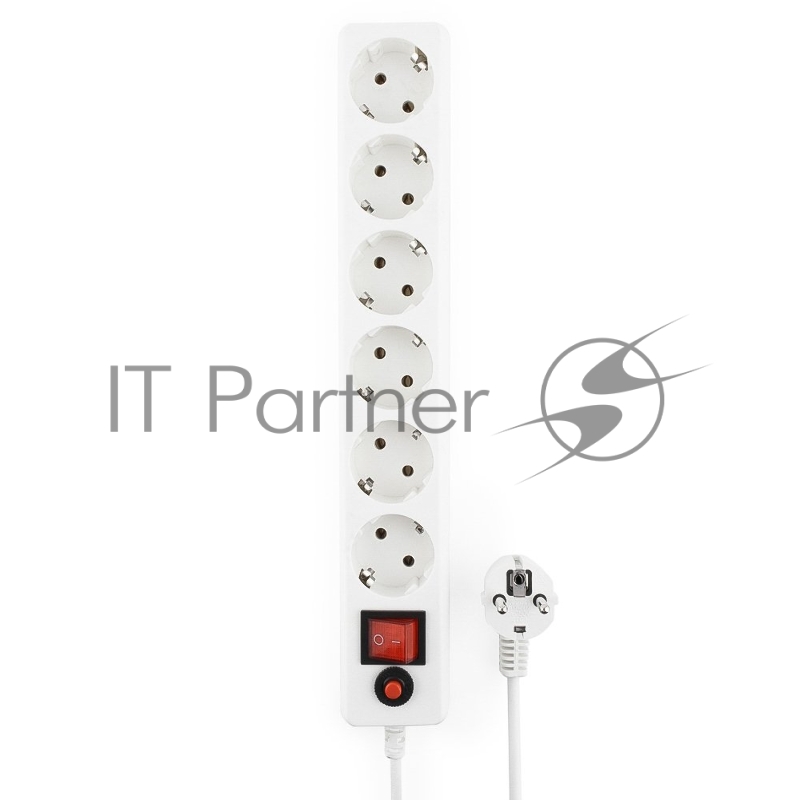 Сетевой фильтр Гарнизон ECL-6-W-3, 6 р, 10А, 3 м, ур.защиты 4, белый, пакет