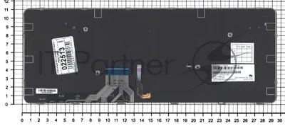 Клавиатура для ноутбука HP EliteBook Folio 1040 G1 черная с серой рамкой с подсветкой