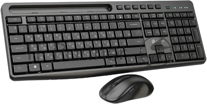 Комплект клавиатура+мышь Oklick S275W беспроводной, USB, 1600 DPI, чёрный