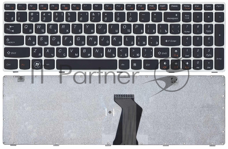 Клавиатура для ноутбука Lenovo Ideapad G580 G585 Z580 Z585 Z780 G780 черная с белой рамкой