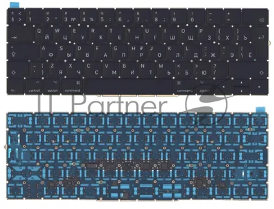 Клавиатура для ноутбука MacBook Pro 13 15 Retina A1706 черная с подсветкой большой Enter