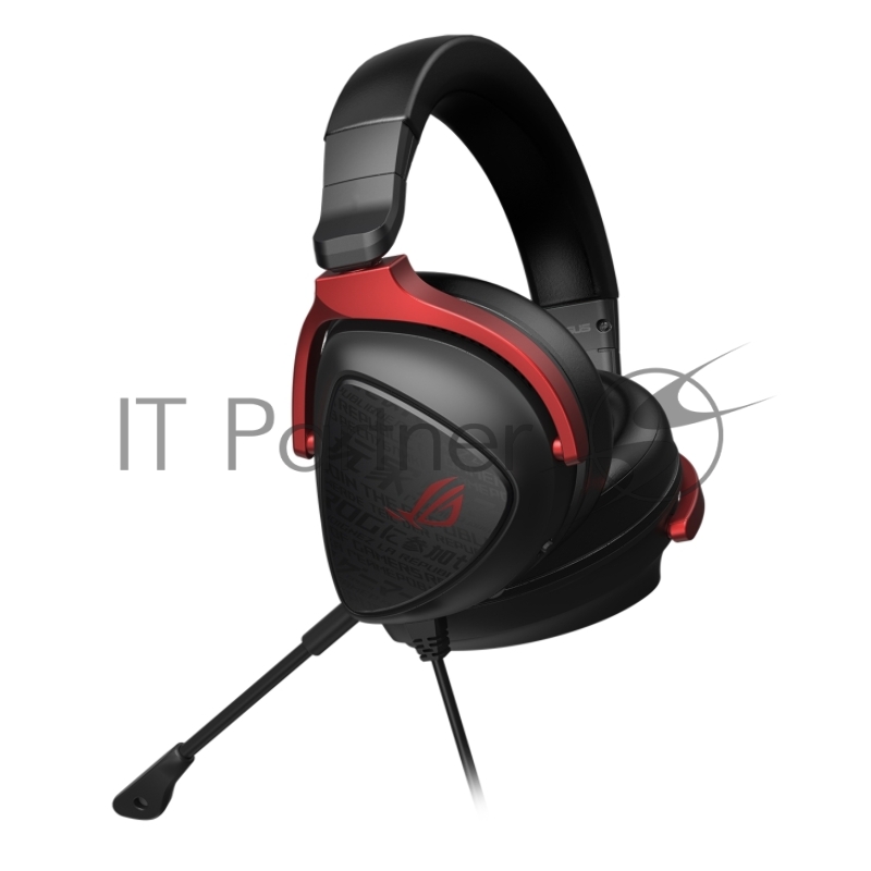 Гарнитура ASUS ROG Delta S Core чёрный-красный, проводная, 3.5 мм, съёмный микрофон, совместимость с PlayStation, Xbox