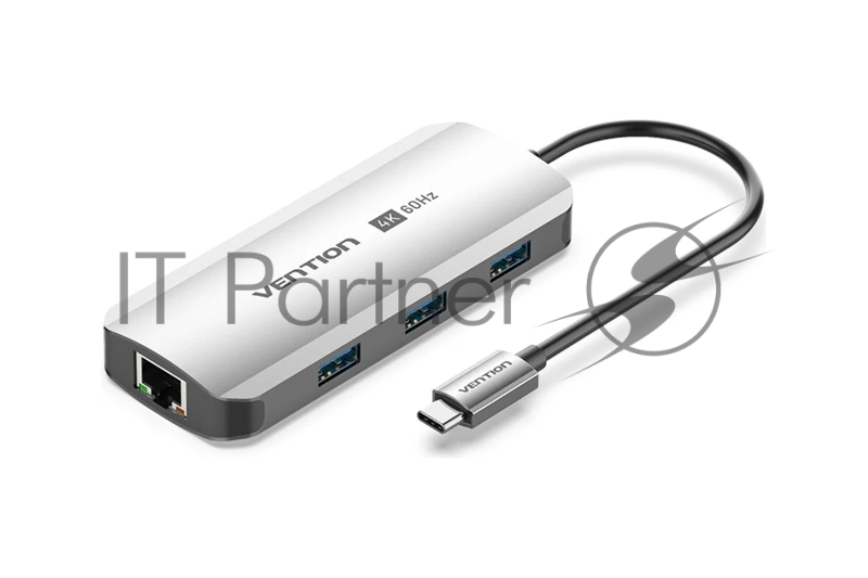 USB-концентратор Vention TQHHB, USB Type-C, USB/HDMI/RJ-45, USB Type-C