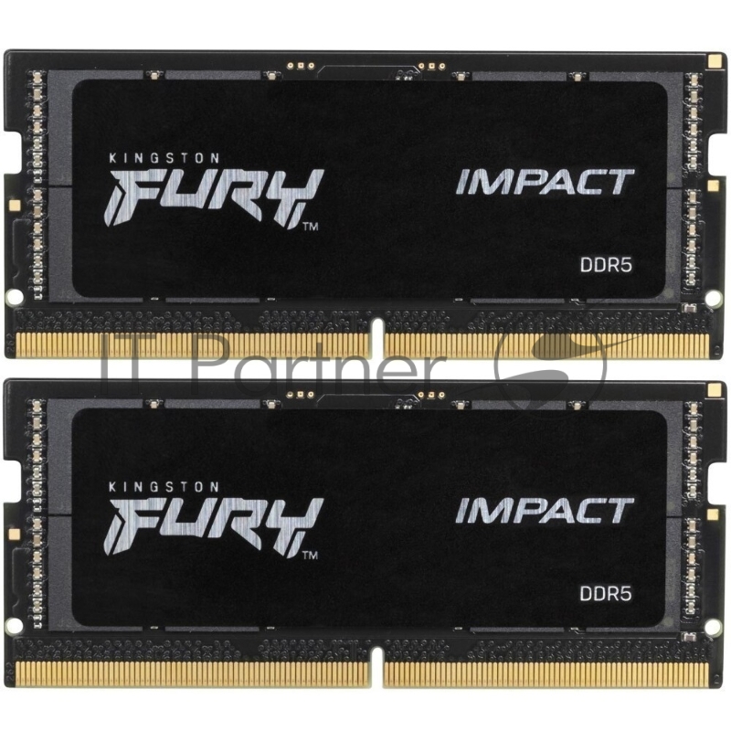 Оперативная память Kingston Fury Impact, DDR5, 32GB (2x16GB), 6400MHz, CL38, SO-DIMM, с радиатором, черный